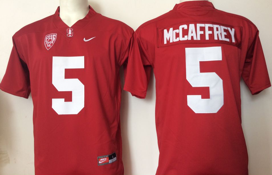 NCAA Men Stanford Cardinals Red #5 Mccaffrey->ncaa teams->NCAA Jersey